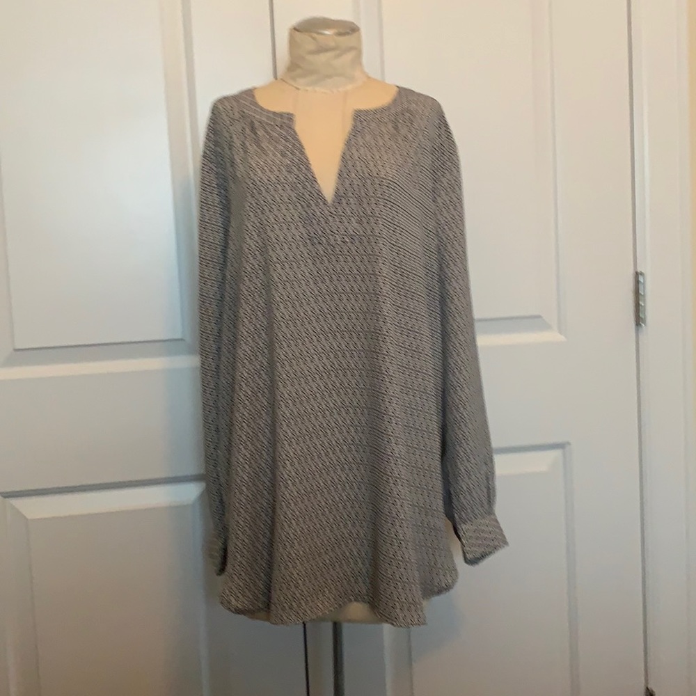 Long sleeve silky tunic